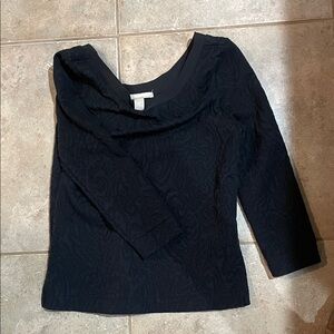 Banana Republic Black Textured Blouse
